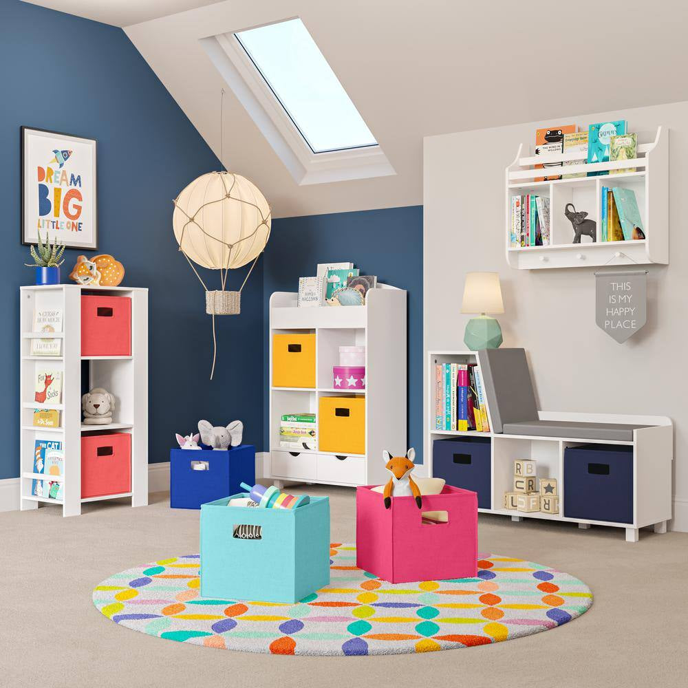 Kids Bookshelf and Toy Organizer Tower 17.38 In. Wide